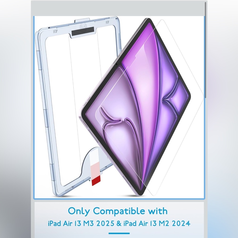 1 Pack Tempered Glass Screen Protector Compatible with iPad Air 13 inch M3 2025 - Picture 4 of 6